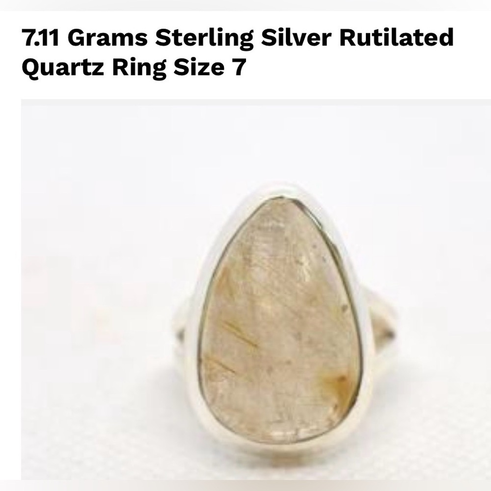 VINTAGE Quartz Princess Cut Sterling Silver Ring